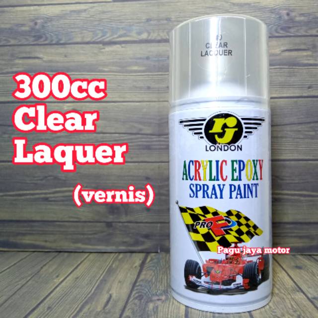 300ml rj london clear gloss / pernis / finishing pilok pilox aerosol cat semprot spray paint