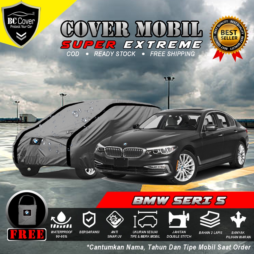 Body Cover Mobil BMW Seri 5 Outdoor Waterproof / Sarung Mobil BMW Seri 5 Waterproof / Selimut Tutup Mantol Kerudung Mantel Penutup Mobil Sedan BMW Seri 5 Waterproof Outdoor Anti Air