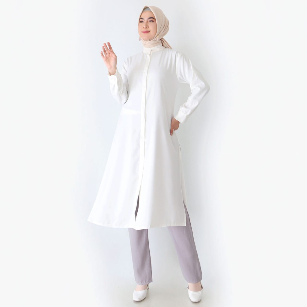 Long Tunik Wanita Kancing depan Tersedia Dalam 3 ukuran M L &amp; XL