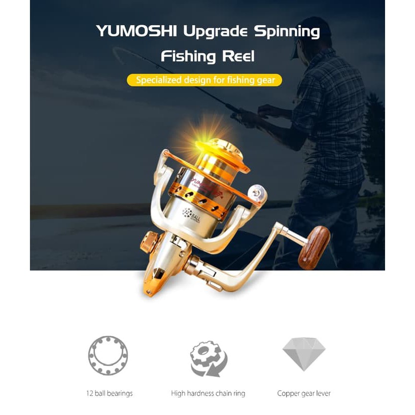 MURAH  YUMOSHI EF9000 Reel Pancing 12 Ball Bearing