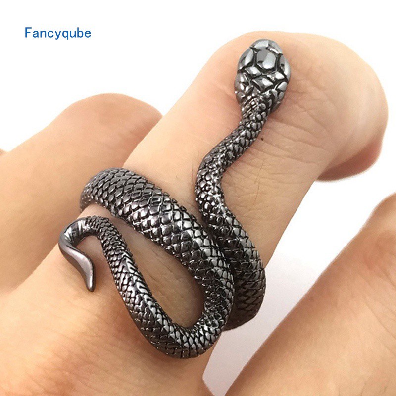 Hospitality Fancyqube 3D Punk Snake Ring Fashion Snake Opening Adjustable Ring Women Adjustable Rings