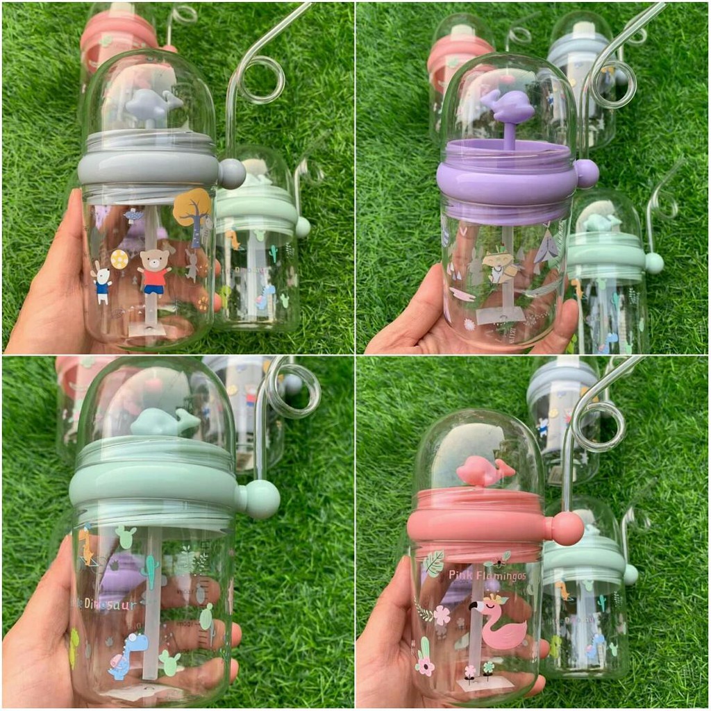 TERLARIS!!! Botol Minum Anak Air Mancur Motif Dolphin Children Penutup