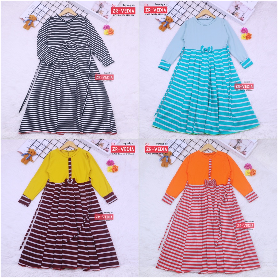 Gamis Pita Uk. 6-7 tahun / Gamis Anak Baju Muslim Dress Panjang Ngaji Murah Lengan Anak Perempuan