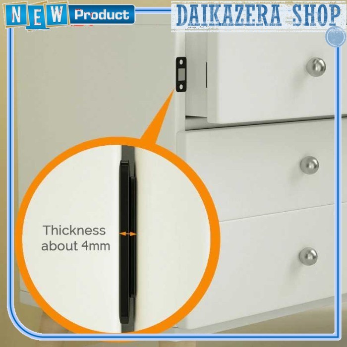 Penahan Pintu Magnetic Cabinet Door Stop Catches - Silver