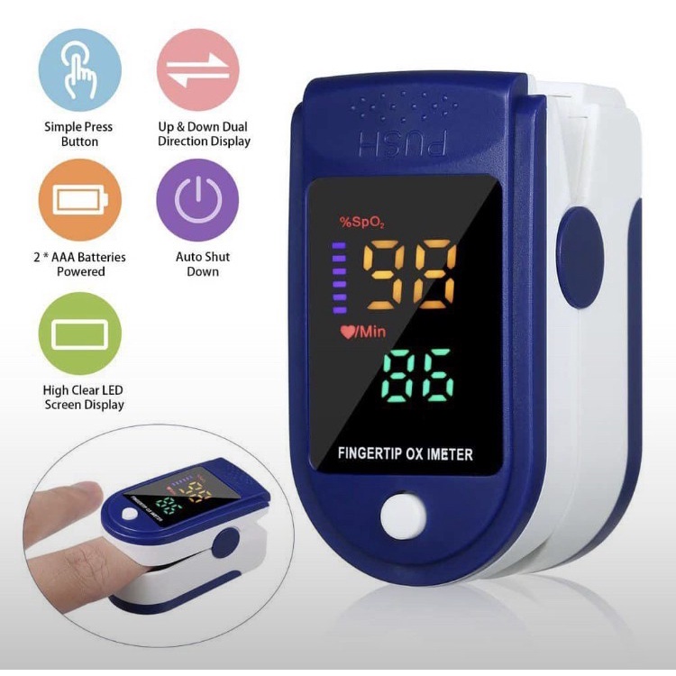 Fingertip pulse oxymeter Fingertip oximeter SpO2 LED Full Colour LK87