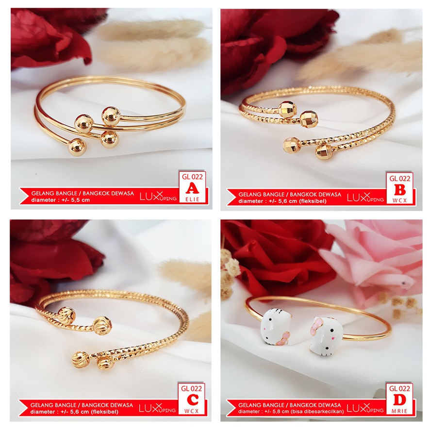 GL 022 - Gelang Hello Kitty Bangle Remaja Perhiasan Imitasi Lapis Emas 18K Bangkok - Luxx Xuping