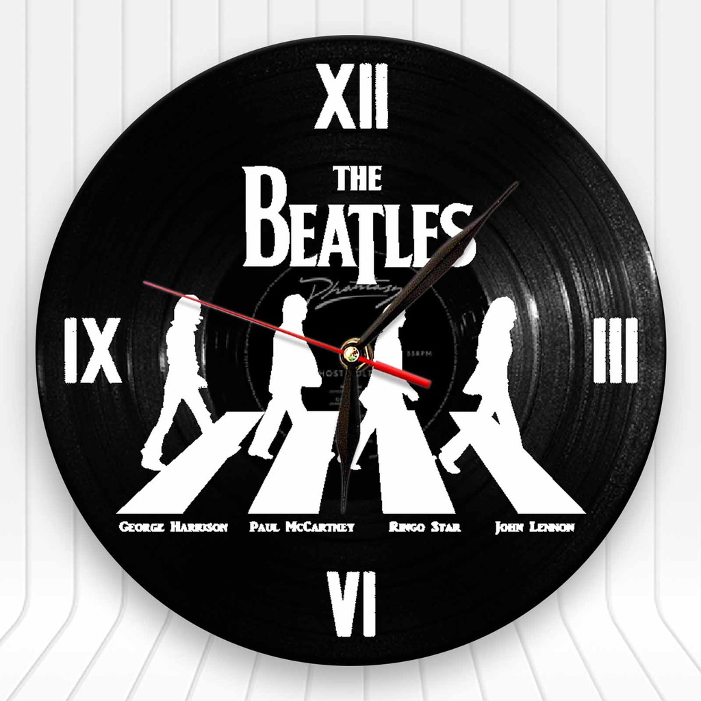 JAM DINDING KAYU UNIK BAND THE BEATLES - DEKORASI RUANGAN KAMAR - HADIAH ULANG TAHUN - BTLS S1-01BTLS-04