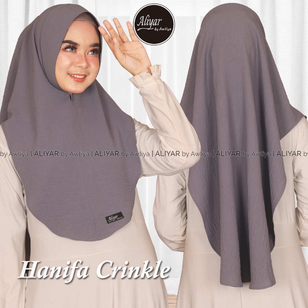 KHIMAR HANIFA CRINKCLE ORIGINAL ALIYAR BY AWLIYA//HIJAB INSTAN//KHIMAR CRINKLE//ORIGINAL ALIYAR BY A