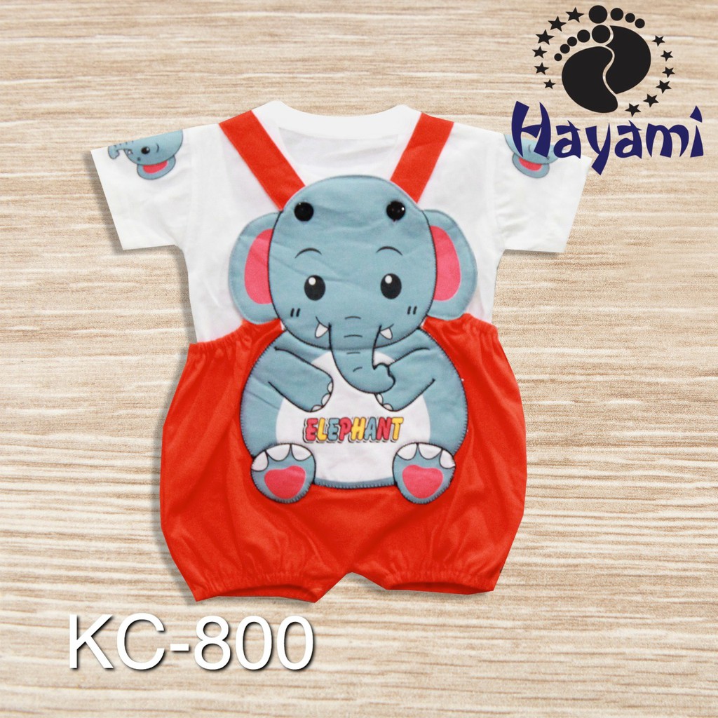 BAJU BAYI SETELAN JUMPSUIT KODOK GAJAH KARAKTER HEWAN