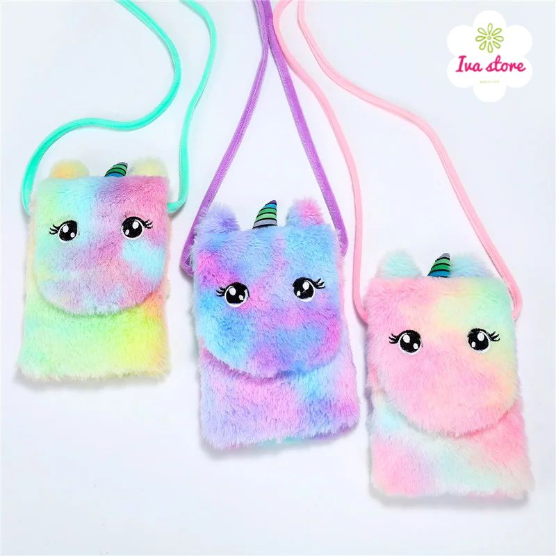 Tas Selempang Unicorn bulu