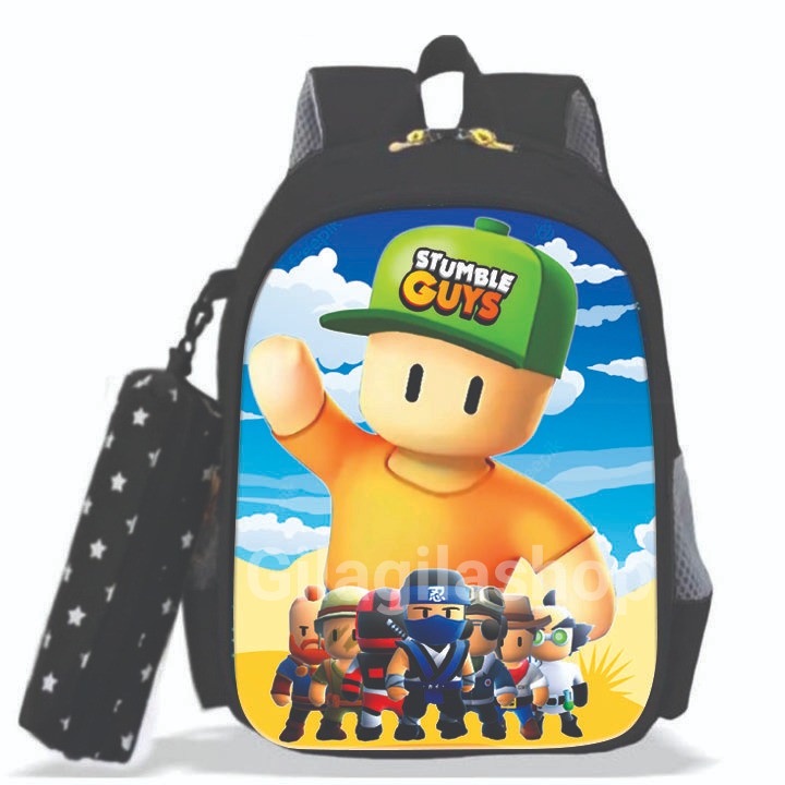 GGS PREMIUM Tas anak sekolah laki laki karakter kartun STUMBLE GUYS ransel terbaru GGGS 2022 bisa bayar di tempat ( COD )