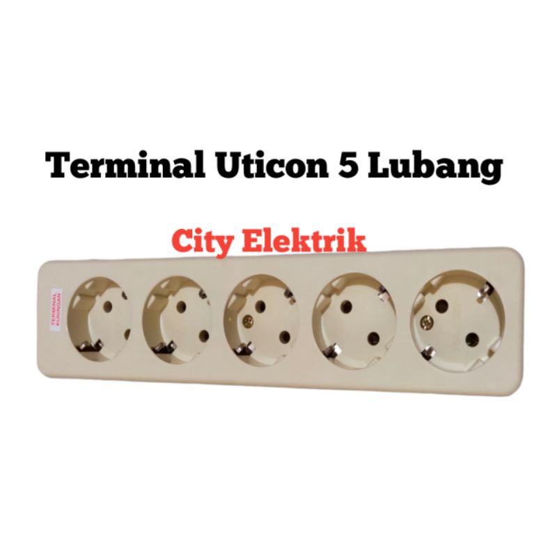 Stop Kontak UTICON 1 - 6 Lubang / Terminal Kuningan Uticon SNI