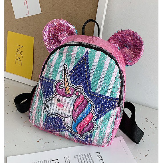 Backpack /Ransel Flip Sequin Unicorn Impor