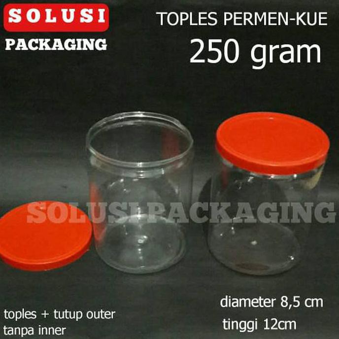 TOPLES PERMEN 250 GRAM/TOPLES PLASTIK/TOPLES KUE KERING/BOTOL SAMBAL