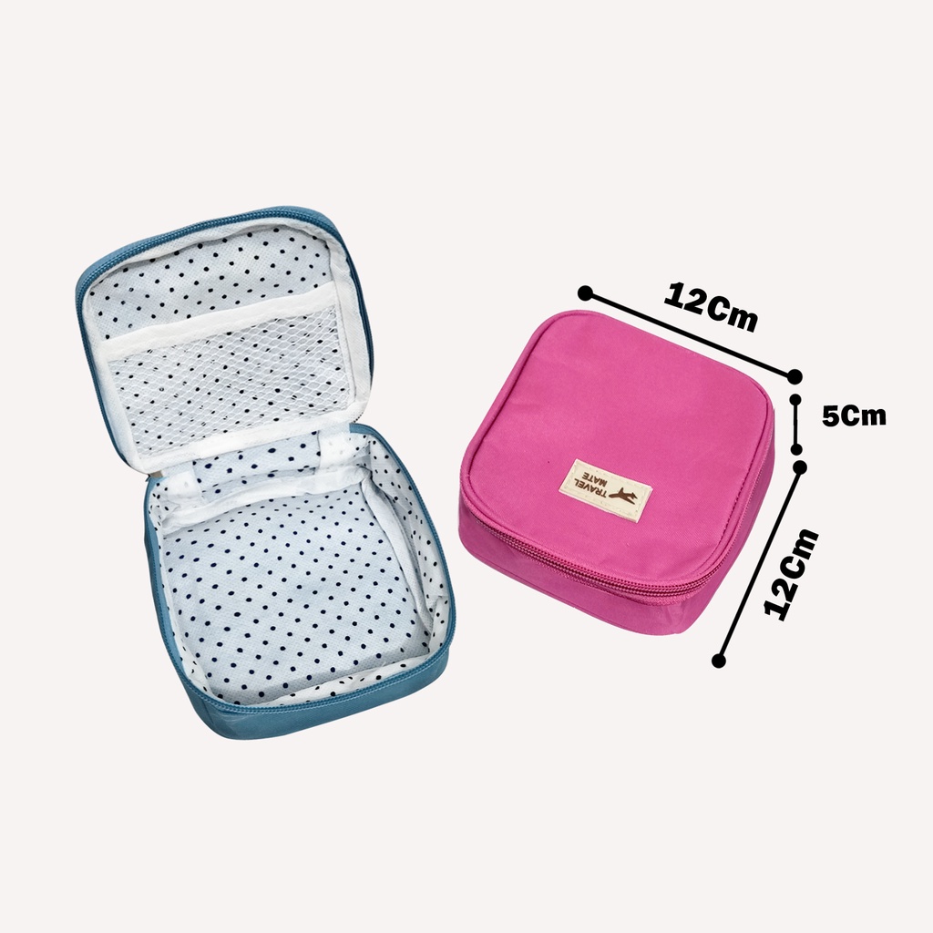 Travel mate tas make up mini travel organizer tas kosmetik kecil dompet pembalut