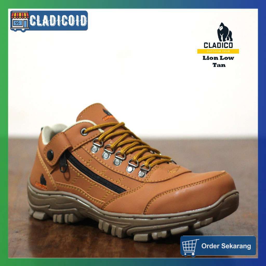 SEPATU SAFETY PRIA UJUNG BESI CLADICO LION LOW ORIGINAL  BIG SIZE 44-46 KERJA LAPANGAN PROYEK HIKING