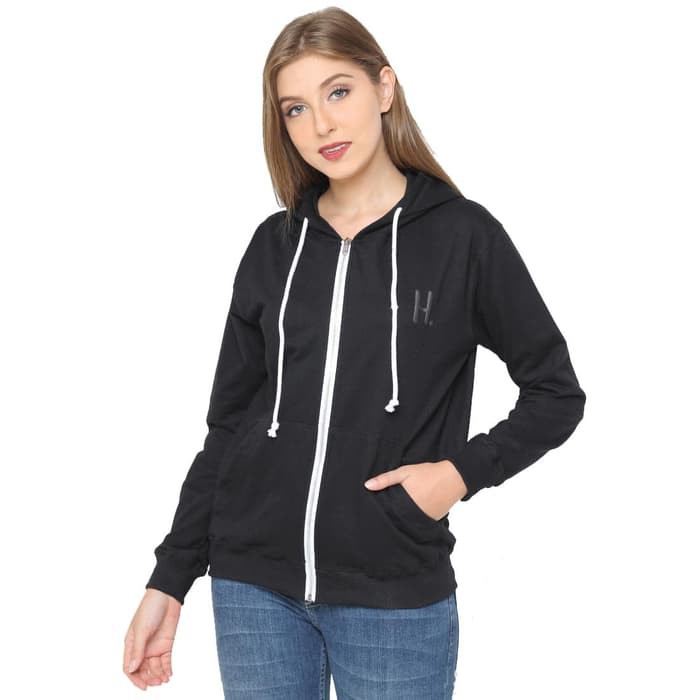 Hoodieku Zipper Lifestyle Hitam - Hitam