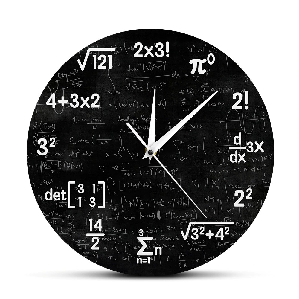 Free Ongkir Math Equations And Notations Mathematics Chalkboard Geek Wall Clock Educational Gifts Shopee Indonesia