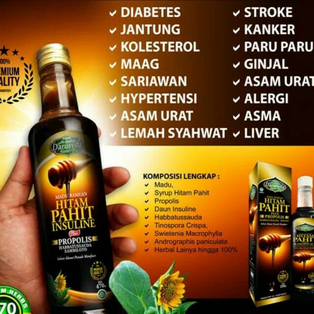 Madu Hitam Pahit Insuline Darusyifa