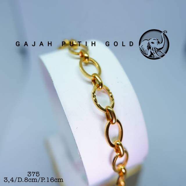 3,4gr Gelang Model Italy Emas Asli Kadar 375 kodeN23480