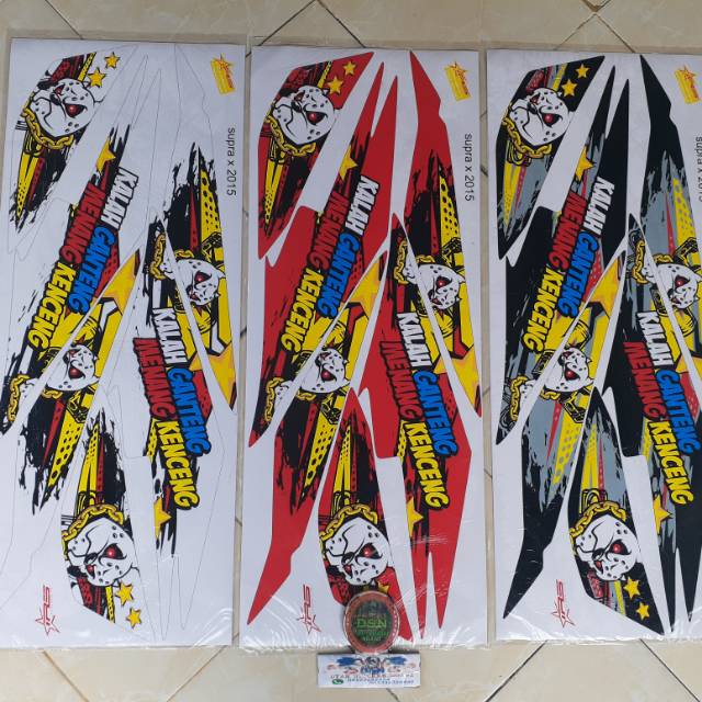 STRIPING STICKER VARIASI STIKER  LES MOTOR  SUPRA X 125 2021 