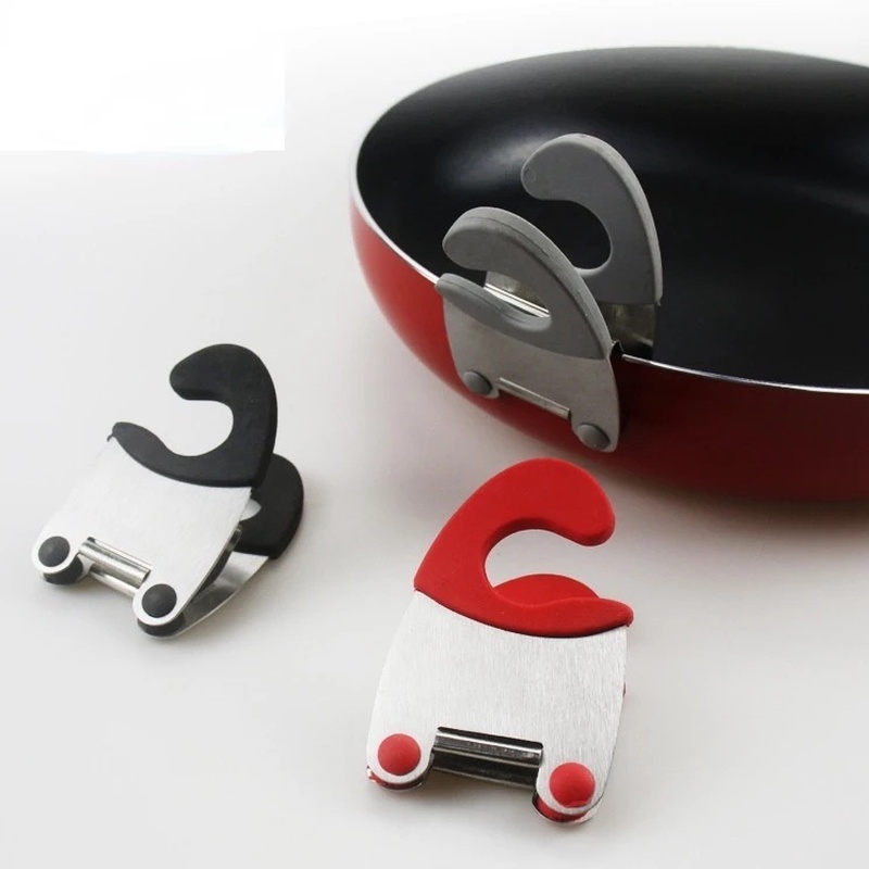 Klip Holder Spatula Sendok Garpu Piring Bahan Stainless Steel Anti slip Hemat Ruang Serbaguna Untuk Aksesoris Dapur