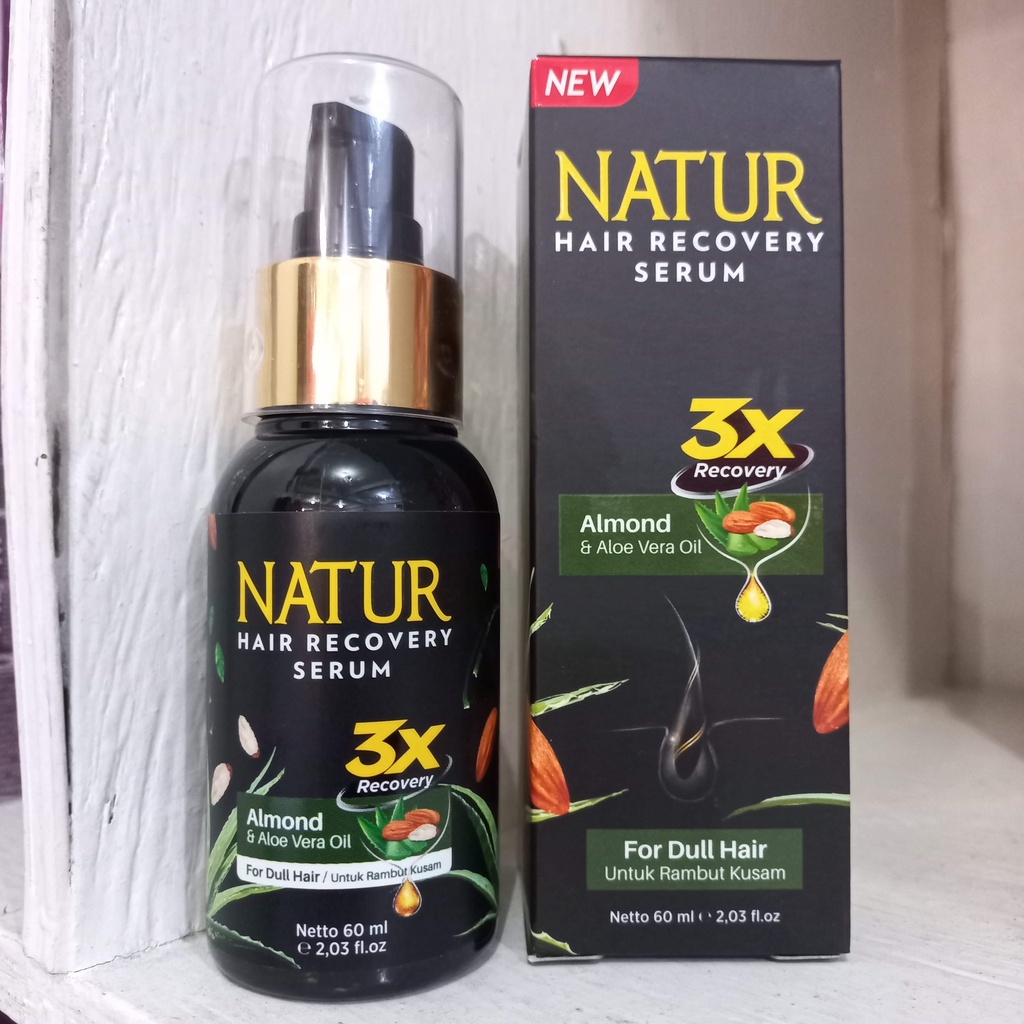 ⭐ BAGUS ⭐ NATUR HAIR RECOVERY SERUM ALMOND OIL 60ml | Serum Rambut