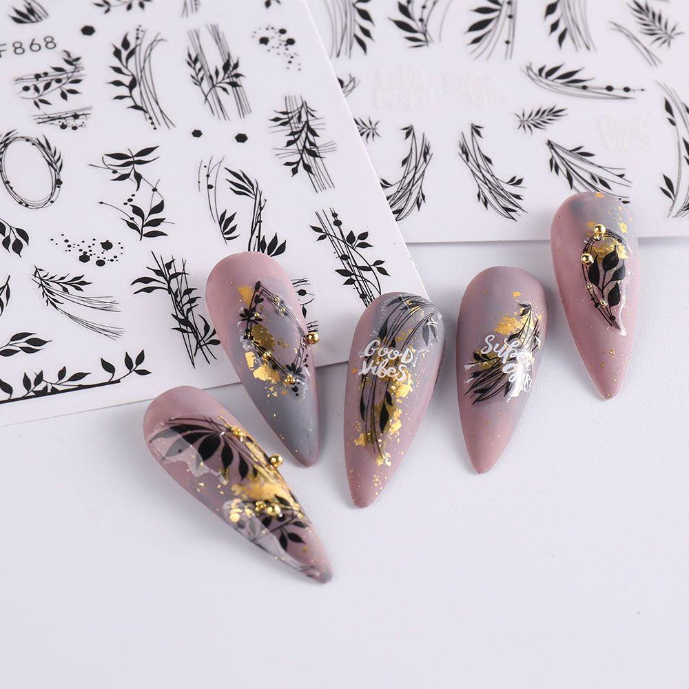 Preva Stiker Kuku Anak Perempuan Dekorasi Nail Art Daun Korea Perancis