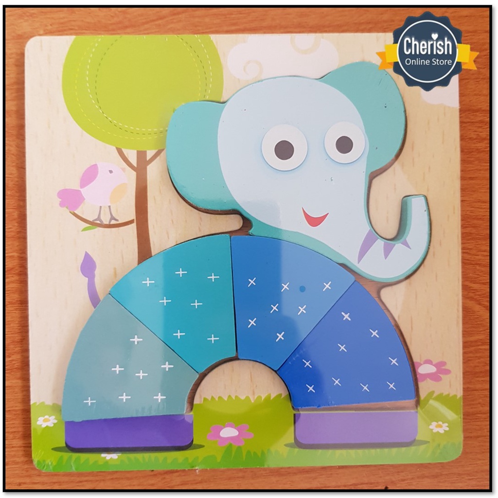 Mainan Kayu Timbul Seri Aneka Hewan - Puzzle Kayu Anak - PK-003