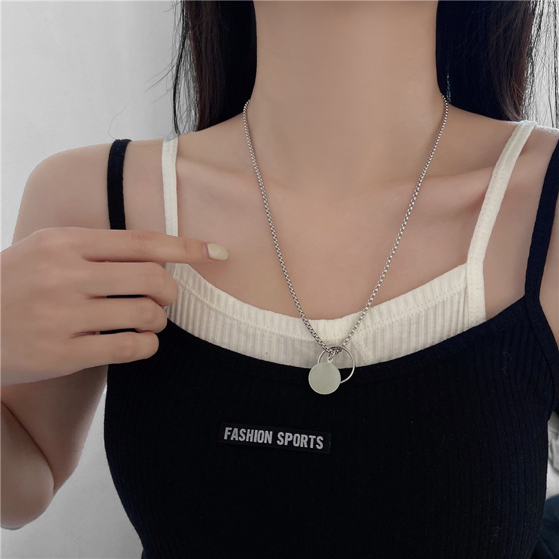 Ring new cool style hip-hop couple sweater chain with jewelry necklace 210807