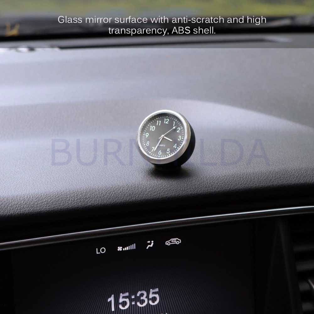 jam Mobil dashboard Mini Quartz Clock Luminous accesoris mobil burnhilda