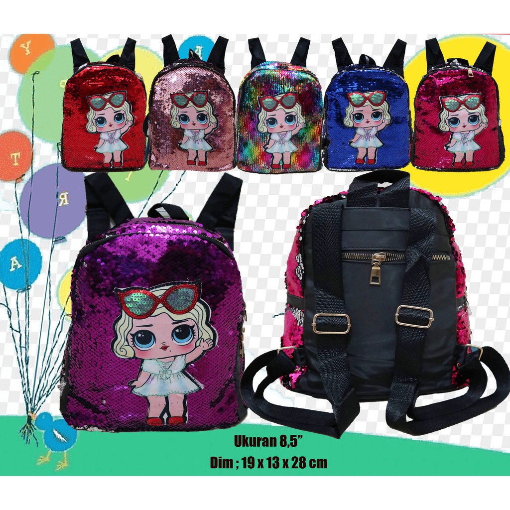 Tas LOL USAP Ransel Anak Sekolah Perempuan Sequin Lucu Import Shopee