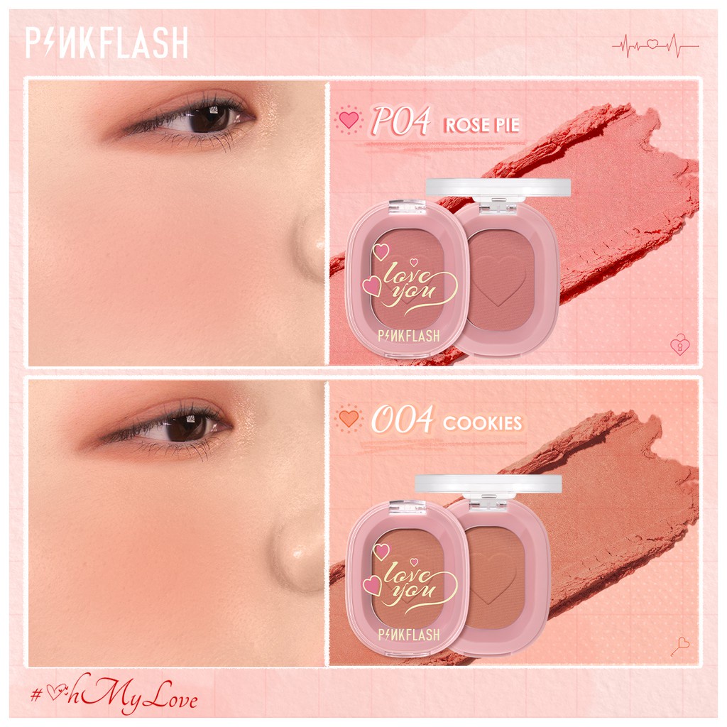 PINKFLASH OhMyLove 2 PCS Set All Day Matte And Moist Liquid Hydrating Lipstick Radiant Soft Powder Blush