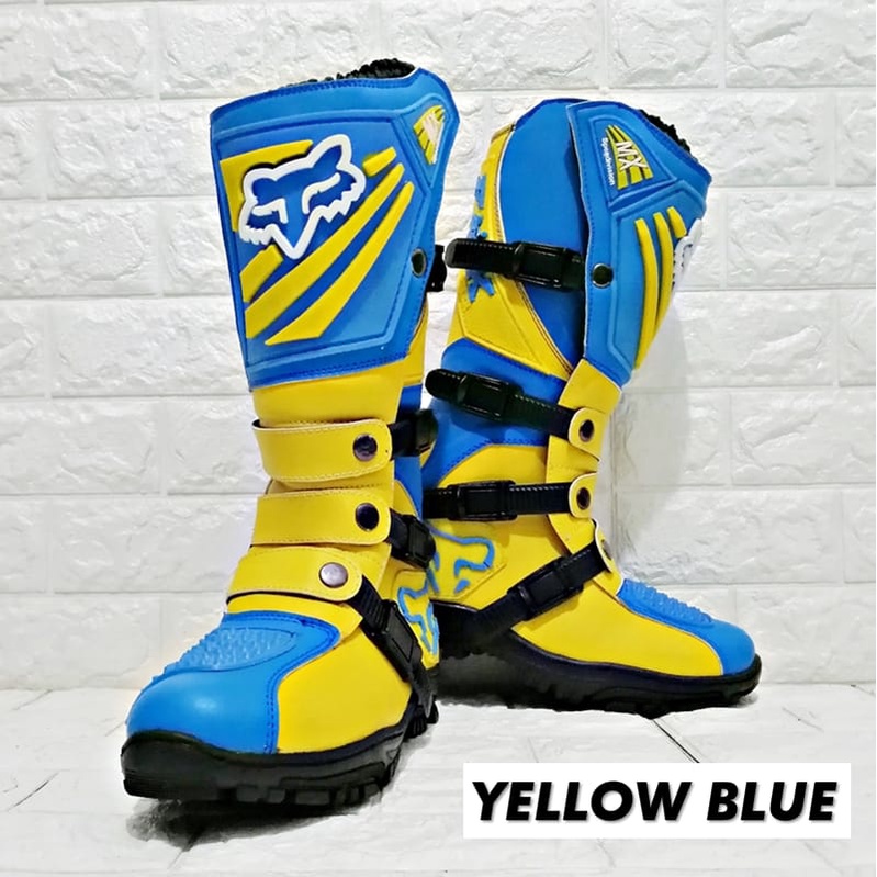 Sepatu Trail Cross Boot safety For Adventure sepatu touring  gunung YELOW BLUE