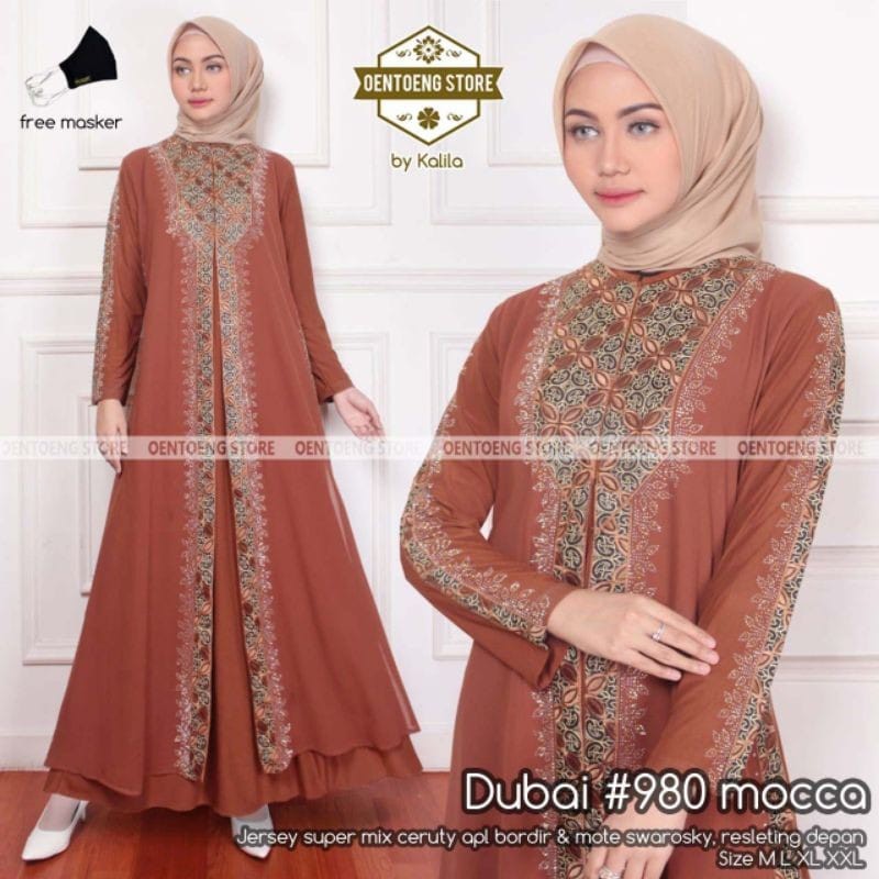 ABAYA DUBAI 980 ORI BY OENTING KALILA JERSEY SUPER JUMBO