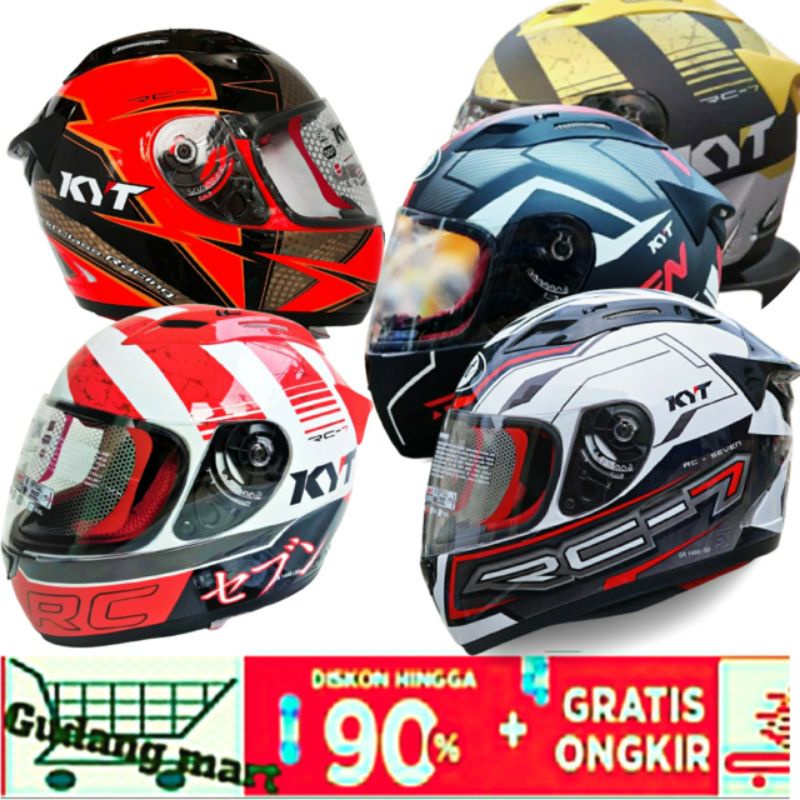 Helm KYT RC SEVEN Official Helm World Class KYT SNI DOT Helm Sport / Helm Balap /Helm Cowok /Helm Ce