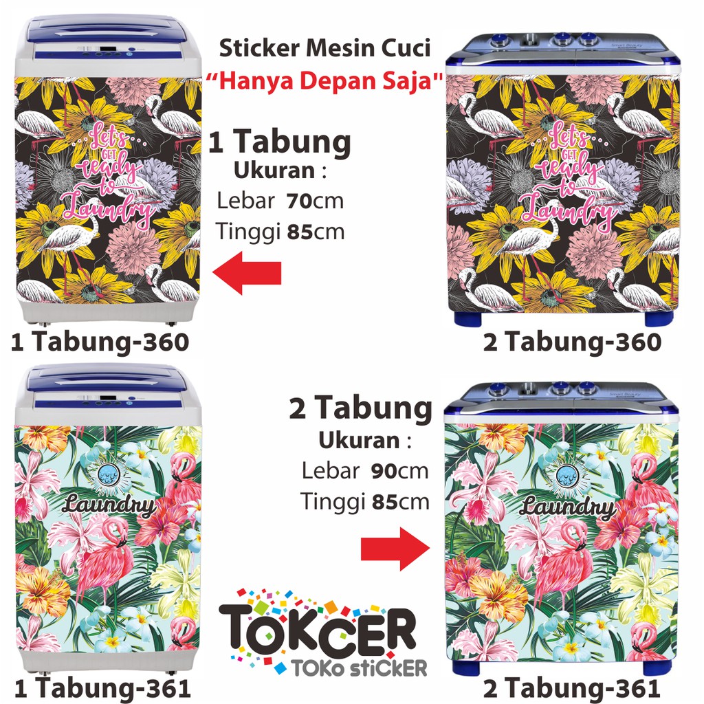 Stiker Mesin Cuci 1 dan 2 Tabung FLAMINGO