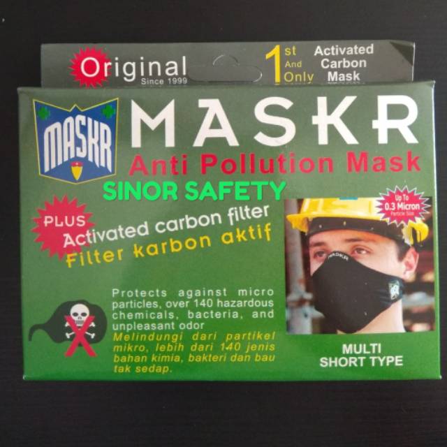 ORIGINAL Masker Karbon Aktif MASKR Short Pendek Safety Motor Biker