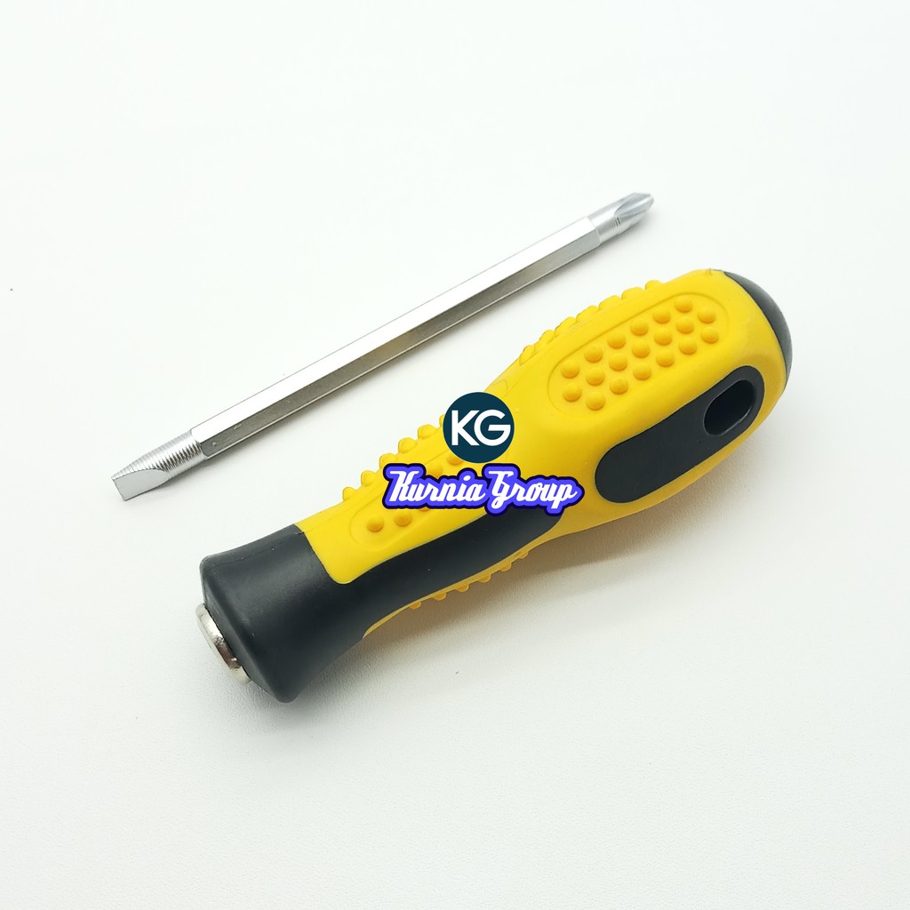 OBENG BOLAK BALIK PLUS MINUS VANADIUM DENGAN HANDLE DREI (+) DAN (-)  KARET KUAT DAN BERKUALITAS