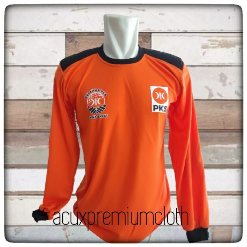 Kaos Baju RELAWAN Bencana PKS Dengan Logo Baru warna Oreny