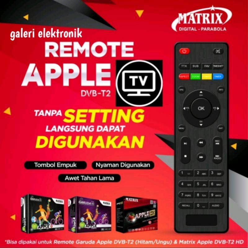 Remote Untuk STB Matrix Apple HD DVBT2