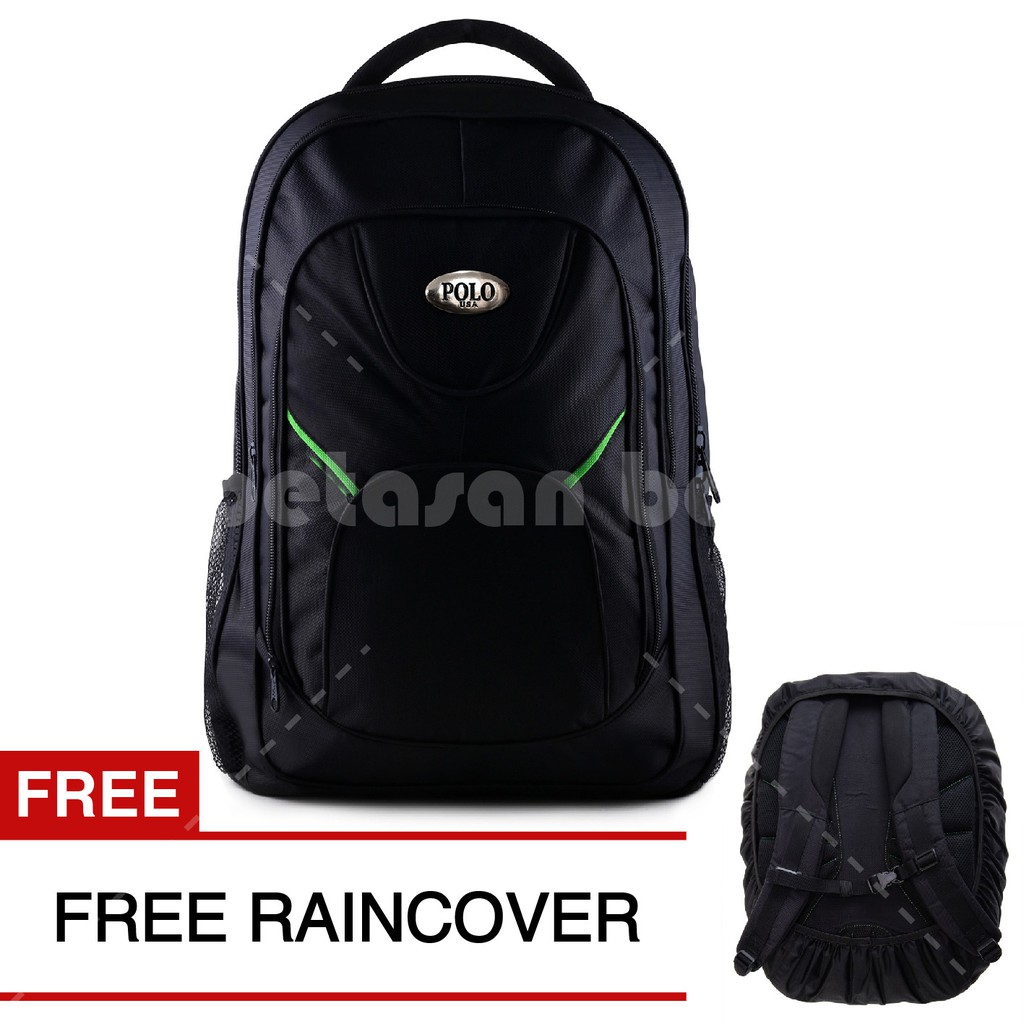 PTS -Polo USA - Green Vermilion Laptop Backpack GV7 + Raincover