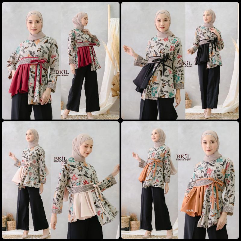 Blous kombi batik,  blous terlaris, blous terbaru,  Atasan wanita blous