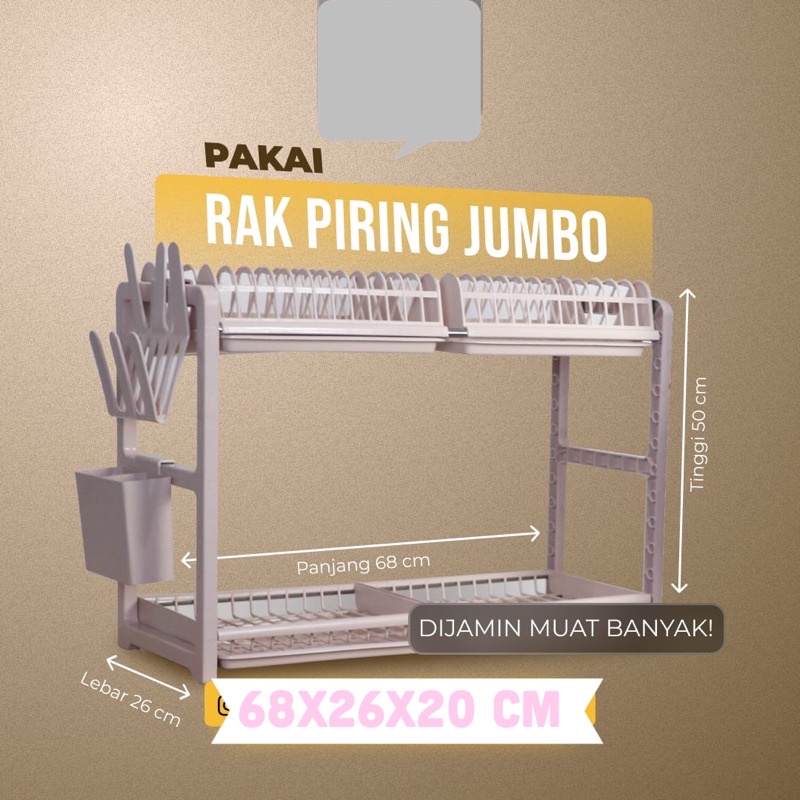 Rak Piring Plastik Jumbo Susun 2 Fawsline