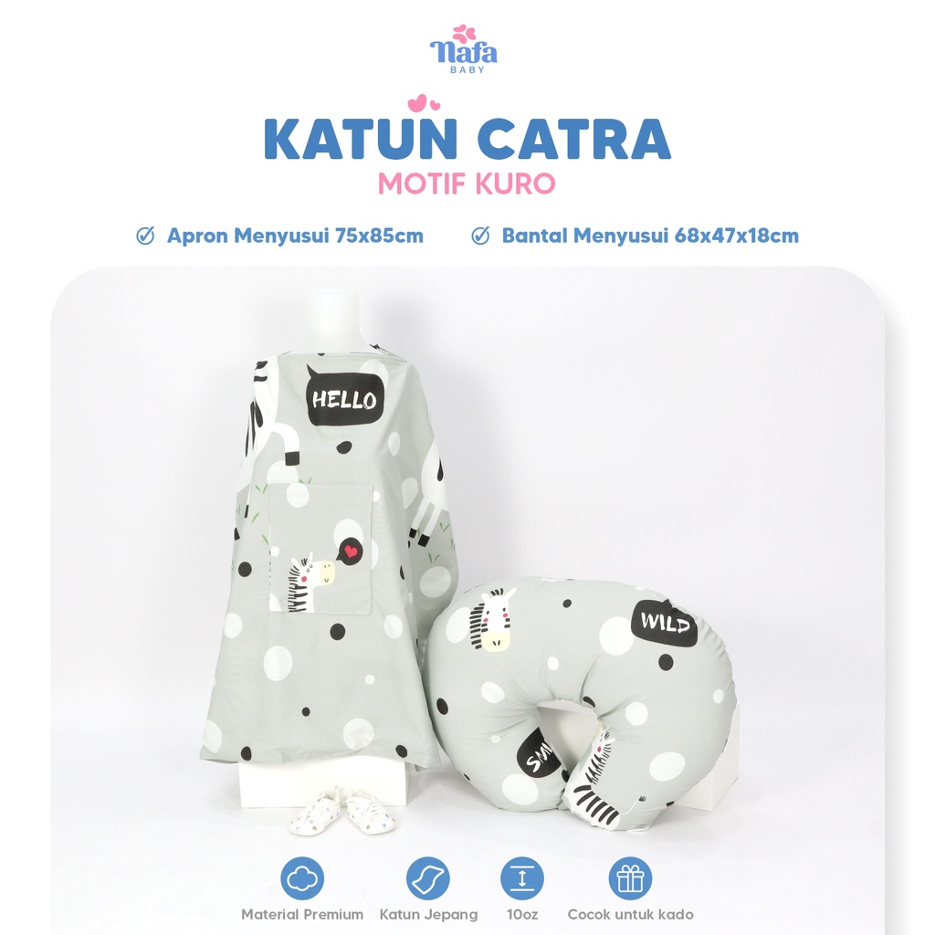 NAFA BABY - Nursing Package | Apron Menyusui Include Bansui | Katun Catra