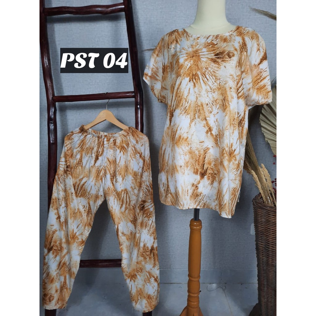 SETELAN PAJAMAS CELANA PANJANG LENGAN PENDEK BAHAN RAYON