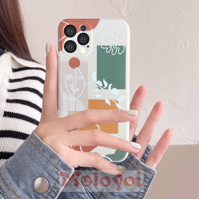 Soft Case Tpu Motif Geometri Untuk Iphone 6 6s 7 8 Plus Iphone 12 11 13 Pro Max X Xr Xs Max Se 2020