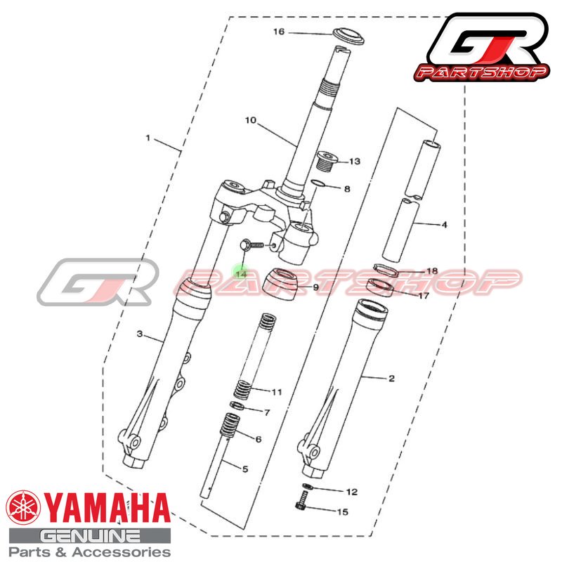 BAUT AS SHOK SEGITIGA DEPAN SATUAN FIZR ORIGINAL YGP FIZ R FORCE ONE FIZ F1Z F1 ORIGINAL YAMAHA