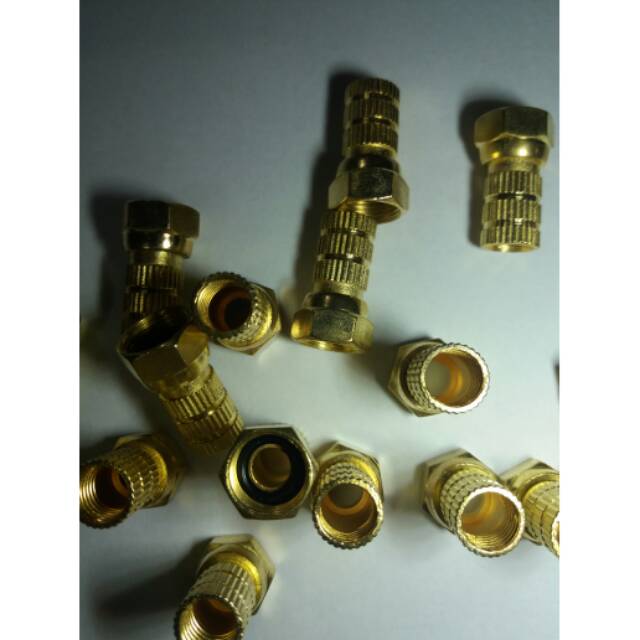 Conektor parabola warna emas f drat anti air