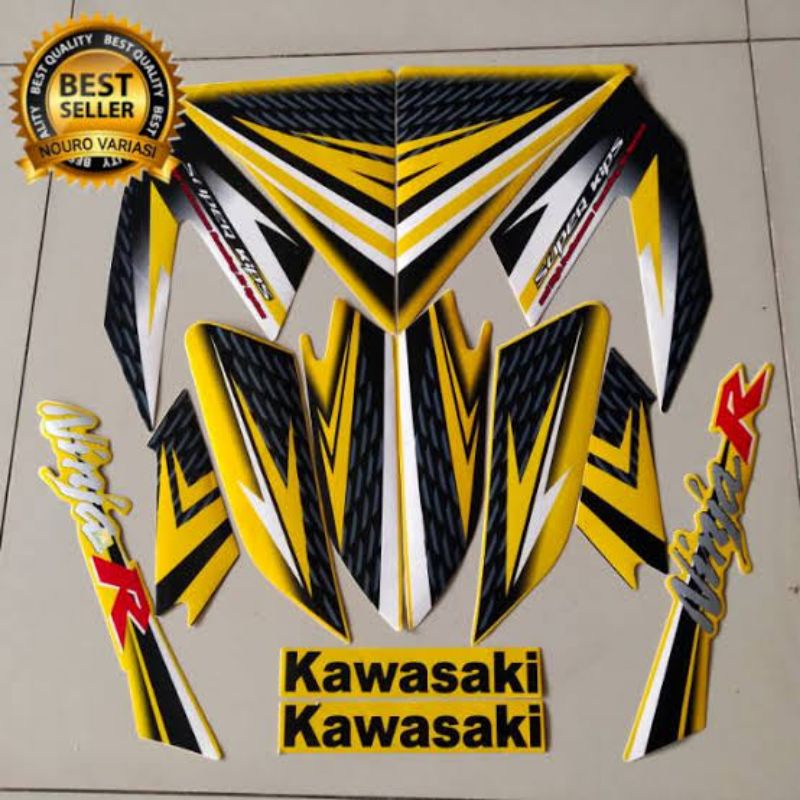 (BISA COD) striping ninja r kuning 2013 striping lis stiker standar Ori kawasaki ninja r 2013 kuning